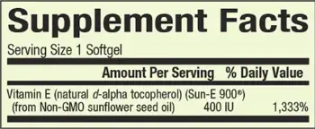 Vitamin E Whole Earth & Sea®Витамин Е (Oт Слънчоглед) 400 IU - 90 гел капсули, 90 дози