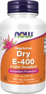 NOW Foods Vitamin E-400 d-alpha Tocopheryl Vegetarian Dry Витамин E - 100 веге капсули, 100 дози