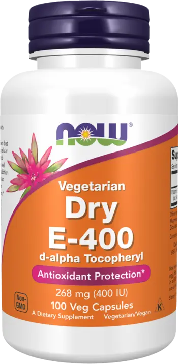 NOW Foods Vitamin E-400 d-alpha Tocopheryl Vegetarian Dry Витамин E - 100 веге капсули, 100 дози