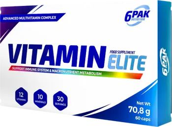 6PAK Nutrition Vitamin Elite Спортни Мултивитамини - 60 капсули, 60 дози