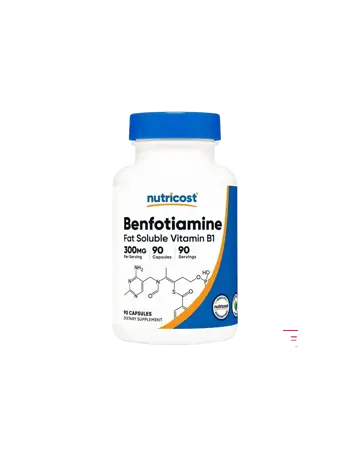 Nutricost Benfotiamine Мастноразтворим Витамин B1 – за нервната система 300 mg х 90 капсули