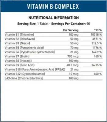 Applied Nutrition Vitamin-B Complex Vitality 90 таблетки
