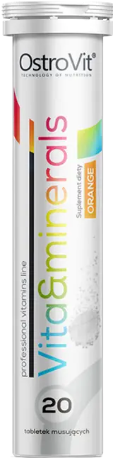 OstroVit Vita&Minerals Effervescent Vitamins & Minerals Дневни Мултивитамини Ефервесцентни Таблетки - 20 разтворими таблетки, 10 дози