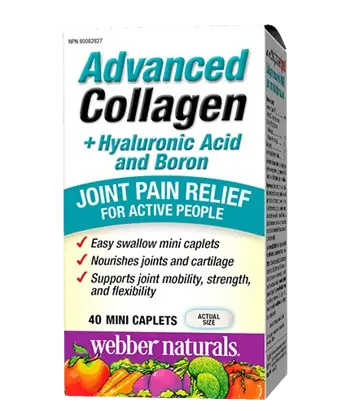 Webber Naturals Advanced Collagen + Hyaluronic Acid and Boron Колаген + Хиалуронова Киселина и Бор - 40 мини каплети, 40 дози