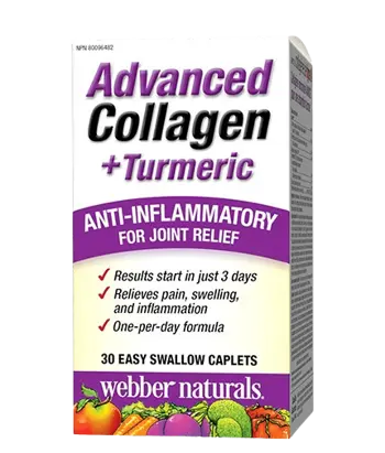 Webber Naturals Advanced Collagen + Turmeric Колаген и Куркума за Здравето на Ставите - 30 мини каплети, 30 дози