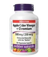 Webber Naturals Apple Cider Vinegar 500 мг + Chromium 250 мкг Редукция на Теглото Ябълков Оцет + Хром - 120 веге капсули, 120 дози