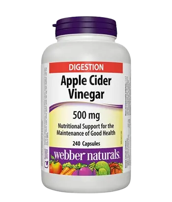 Webber Naturals Apple Cider Vinegar 500 мг Ябълков оцет - 240 капсули, 240 дози