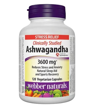 Webber Naturals Ashwaganda 300 мг Ашваганда - 120 веге капсули, 120 дози