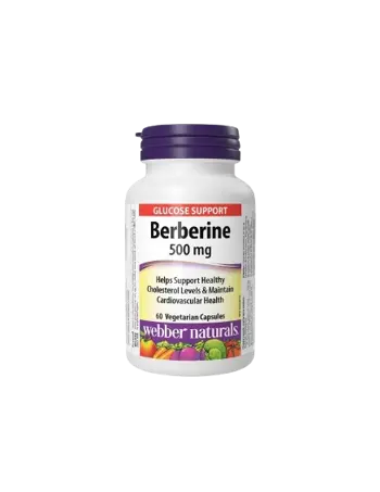 Webber Naturals Berberinе 500 мг Берберин За Метаболитен Баланс и Контрол на Кръвната Захар - 60 капсули, 30 дози