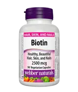 Webber Naturals Biotin 2500 мкг Биотин - 90 веге капсули, 90 дози