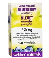Webber Naturals Blueberry BlueRich® + Bilberry BillberryRich® Кръвоносна Система и Зрение Синя + Черна Боровинка - 120 капсули, 120 дози