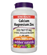 Webber Naturals Calcium Magnesium Zinc Калций, Магнезий и Цинк - 200 каплети, 200 дози