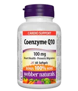 Webber Naturals Coenzyme Q10 100 мг Коензим Q10 Сърдечно Здраве и Антиоксидантна Защита - 60 гел капсули, 60 дози