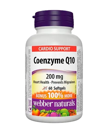Webber Naturals Coenzyme Q10 200 мг Коензим Q10 - 60 гел капсули, 60 дози