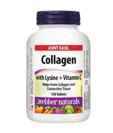Webber Naturals Collagen with Lysine and Vitamin C Колаген 500 мг с Лизин и Витамин С - 120 таблетки, 120 дози