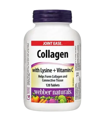 Webber Naturals Collagen with Lysine and Vitamin C Колаген 500 мг с Лизин и Витамин С - 120 таблетки, 120 дози