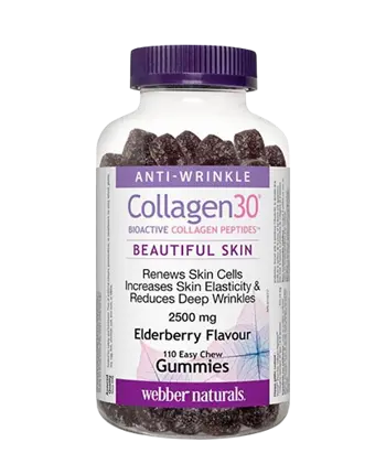 Webber Naturals Collagen30 Bioactive Collagne Peptides Колаген30 Биоактивни Колагенови Пептиди - 110 желирани таблетки, 55 дози