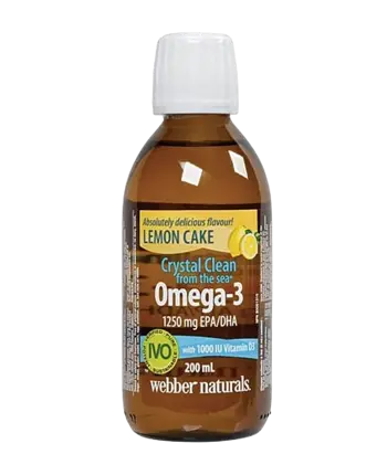 Webber Naturals Crystal Clean From The Sea® Omega-3 1250 мг (EPA/DHA 750/500) Омега-3 + Витамин D3 1000 IU - 200 мл, 40 дози