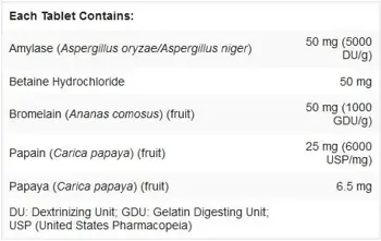Webber Naturals Digestive Enzymes for Proteins & Carbohydrates Храносмилателни ензими - 90 таблетки, 90 дози