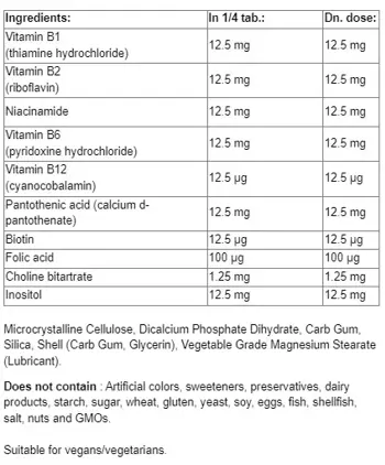 Webber Naturals Енергия, Мозъчна Дейност и Сърдечно Съдова Система Витамин В50 Комплекс - 220 таблетки, 220 дози