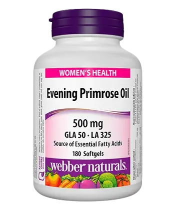 Webber Naturals Evening Primrose Oil 500 мг Вечерна Иглика Масло Ultra Prim - 180 софтгел капсули, 180 дози