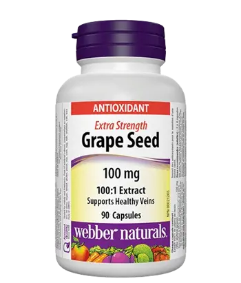 Webber Naturals Grape Seed Extract 100:1 100 мг Гроздово Семе - 90 капсули, 90 дози