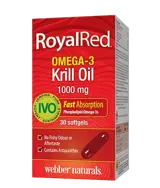 Webber Naturals Krill Oil + Omega 3 RoyalRed 1000 мг Омега-3 Крил Масло - 30 гел капсули, 30 дози