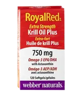 Webber Naturals Krill Oil + Omega-3 and Astaxanthin RoyalRed Тройна Комбинация в Подкрепа на Сърцето и Мозъка Крил Масло + Омeга-3 и Астаксантин RoyalRed - 120 софтгел капсули, 120 дози