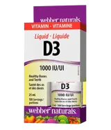 Webber Naturals Liquid Vitamin D3 1000 IU Течно Витамин D3 - 25 мл, 100 дози