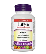 Webber Naturals Lutein with Zeaxanthin Extra Strength 40 мг Лутеин и Зеаксантин В Подкрепа на Зрението - 60 софтгел капсули за 2 месеца прием, 60 дози