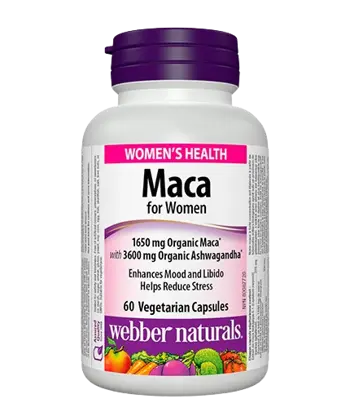 Webber Naturals Maca for Women Мака за Жени Хормонален Баланс, Тонус, Либидо - 60 капсули, 60 дози