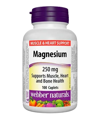 Webber Naturals Magnesium 250 мг Магнезий Оксид, Малат и Глицерофосфат