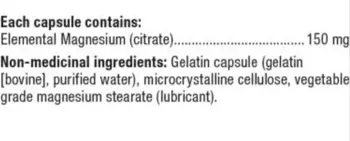 Webber Naturals Magnesium Citrate High Absorption 150 мг Магнезий Цитрат с Висока Абсорбция