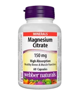 Webber Naturals Magnesium Citrate High Absorption 150 мг Магнезий Цитрат с Висока Абсорбция