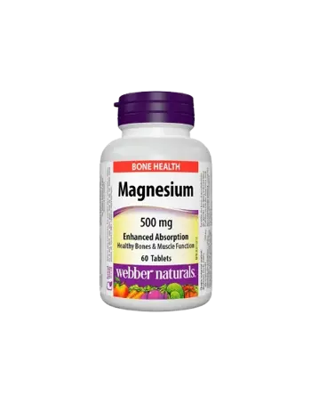 Webber Naturals Magnesium Enhanced Absorption 500 мг Магнезий - 60 таблетки с оптимална абсорбция, 60 дози
