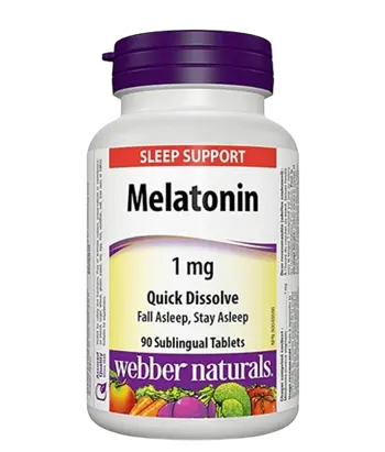 Webber Naturals Melatonin При безсъние Мелатонин 1 мг - 90 сублингвални таблетки, 90 дози
