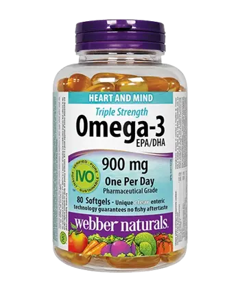 Webber Naturals Omega-3 Triple Strenght 900 мг Омега-3 - 80 софтгел капсули, 80 дози