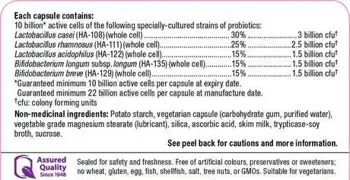 Webber Naturals Probiotic 10 Billion Active Probiotics Пробиотик 5 щама, 10 млрд. Aктивни Пробиотици - 40 капсули, 40 дози