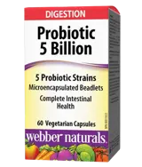Webber Naturals Probiotic 5 Billion Active Probiotics Пробиотик 5 щама, 5 млрд. Активни Пробиотици - 60 веге капсули, 60 дози
