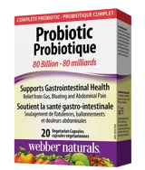 Webber Naturals Probiotic 80 Billion Active Probiotics Пробиотик, 80 млрд. Активни Пробиотици - 20 веге капсули, 20 дози