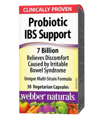 Webber Naturals Probiotic IBS Support 7 billion Пробиотик При Раздразнено Дебело Черво 7 млрд. Активни Пробиотици - 30 веге капсули, 30 дози