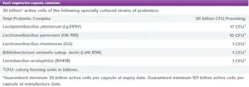 Webber Naturals Probiotic Max IBS Support with 30 Billion Active Cells Пробиотик Max IBS Support (синдром на раздразнените черва) - 45 веге капсули, 45 дози