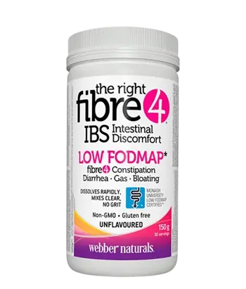 Webber Naturals The Right Fibre 4® IBS Диетични Разтворими Фибри The Right Fibre 4 IBS Intestinal Discomfort - 150 грама прах, 30 дози