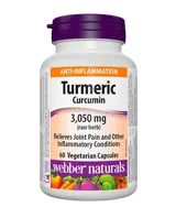 Webber Naturals Turmeric Curcumin 600 мг Екстракт от Куркума При Възпаление и Болка - 60 капсули, 60 дози