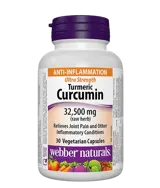 Webber Naturals Turmeric Curcumin Ultra Strength 500 мг Куркума и Черен Пипер (еквивалент на 32 500 мг сурова куркума) - 30 веге капсули, 30 дози