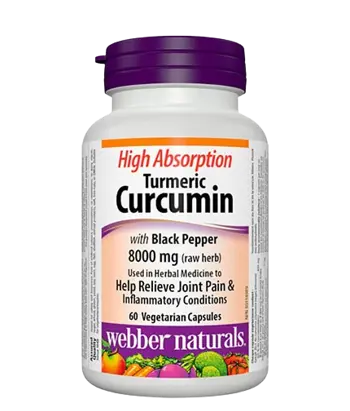 Webber Naturals Turmeric Curcumin With Black Pepper Куркума с Черен Пипер с Противовъзпалително Действие Срещу Инфекции и Ставни Проблеми - 60 веге капсули за 2 месеца прием, 60 дози