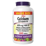 Webber Naturals Ultra Calcium with Vitamin D Костна Система Ултра Калций 650 мг + Витамин D3 400 IU - 280 таблетки, 280 дози