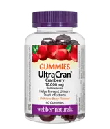 Webber Naturals UltraCran 10000 мг Fresh Cranberries Червена Боровинка Гъми - 60 желирани таблетки, 60 дози