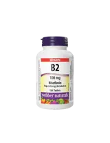 Webber Naturals Витамин B2 (рибофлавин) 100 мг За Енергия и Здрава Кожа - 120 таблетки, 120 дози