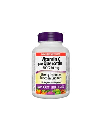 Webber Naturals Vitamin C 500 мг plus Quercetin 250 мг Витамин С + Кверцетин - 100 веге капсули, 100 дози